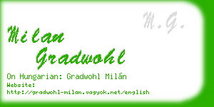 milan gradwohl business card